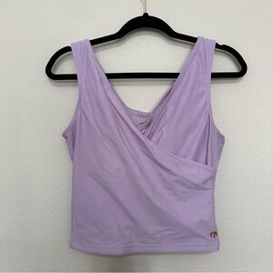 Honey mark basil wrap top swimsuit tankini top size s small lavender women’s
